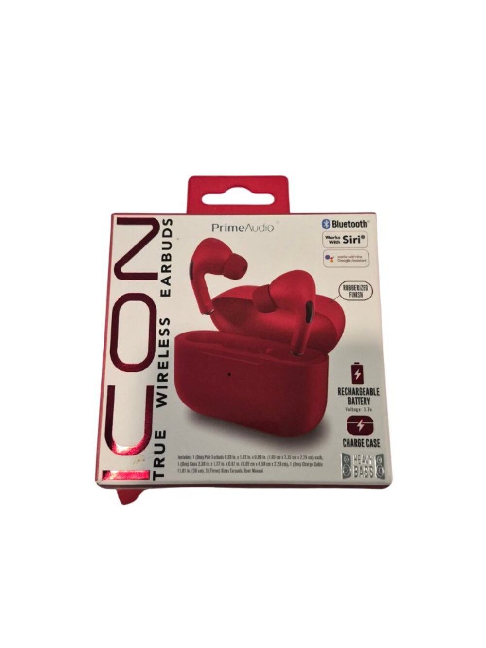 New PrimeAudio Icon True Wireless Bluetooth Earbuds Red